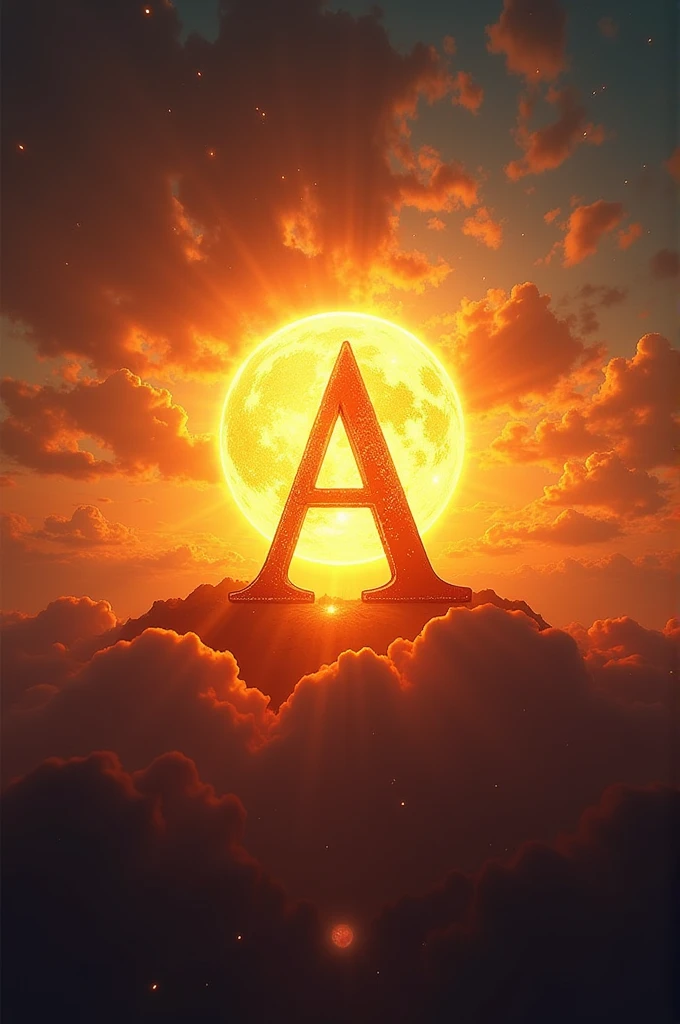 A sun and an A in the center