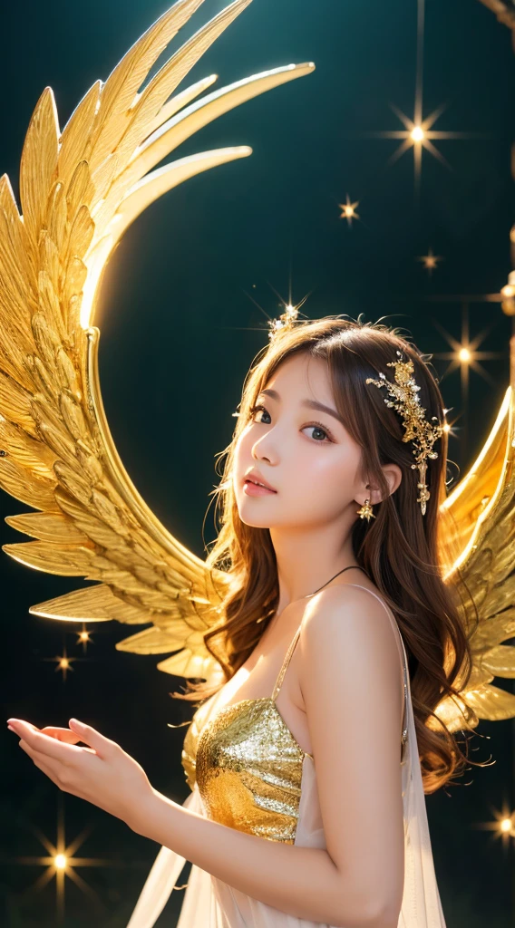 Goddess　gold　Gorgeous background　Angel Halo