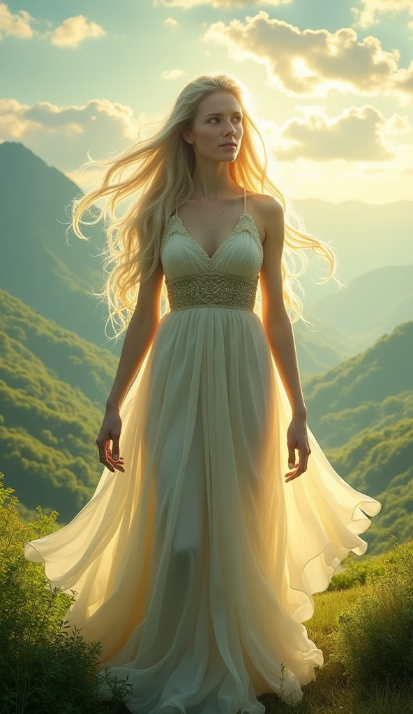 Goddess of the Earth、Gaia、solo, High resolution, Close your mouth, masterpiece, accurate, Anatomically correct, Highest quality, whole body、One girl, chest, smile, 
