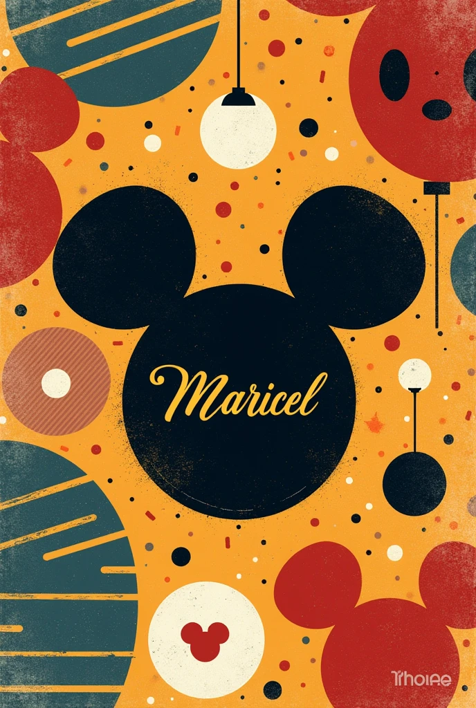 Can creat a wall paper indicate maricel name with Mickey mouse background can you change the font , let's creat in for adult ,give me more options