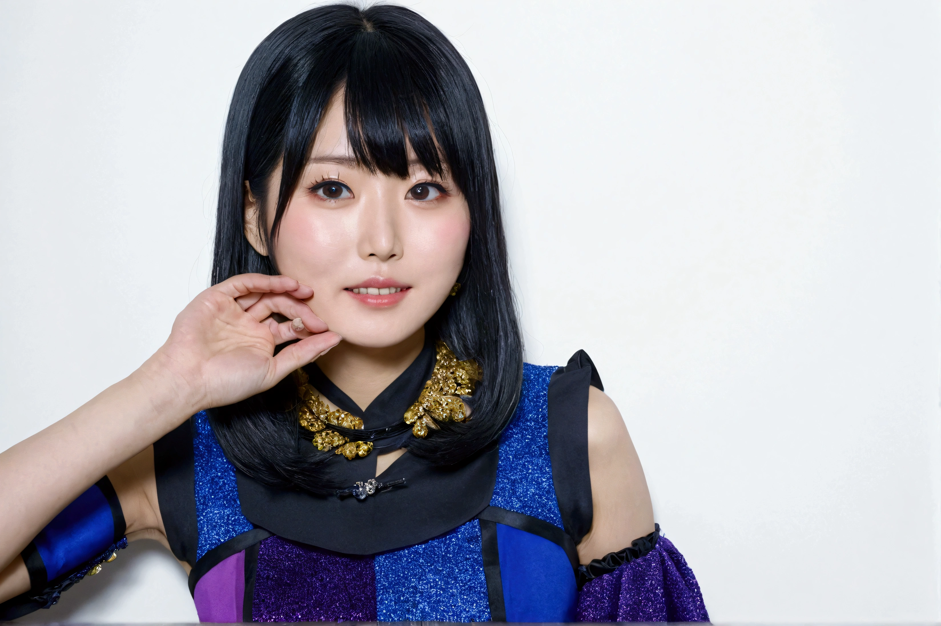 There is a woman posing for a photo in a costume, chiho, motto hole, portrait of Mayuri Shiina, Mayuri Shiina, Sui Ishida with black hair, Harumi, Kimi Takemura, Yoshitomo Nara, Narumi Kakinouchi, shikami