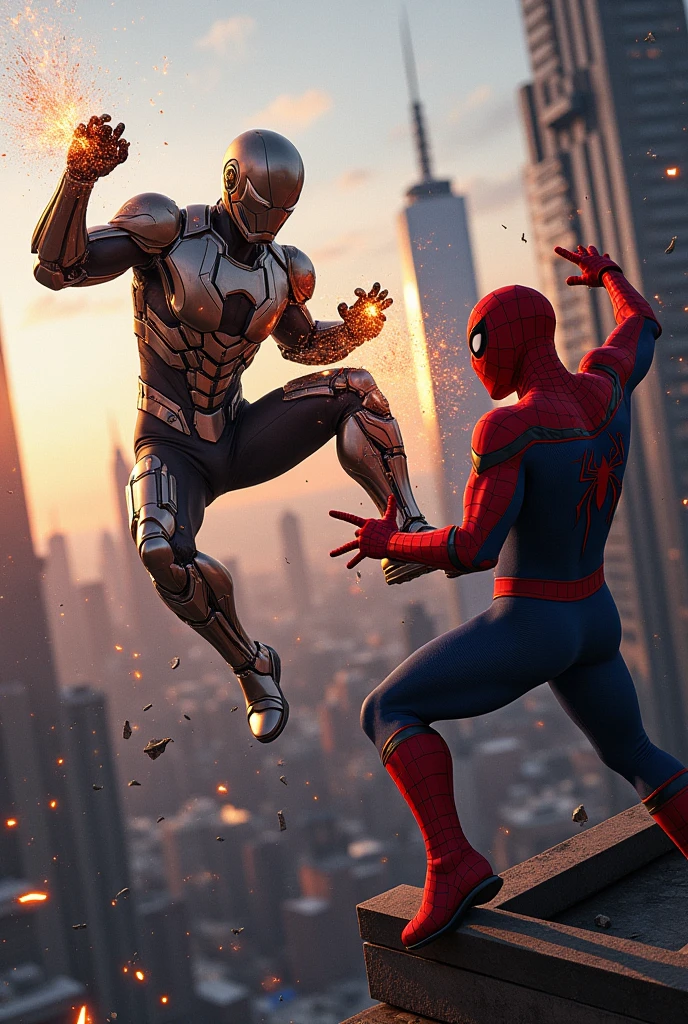 Iron spider Vs spider Man Fight in building top
