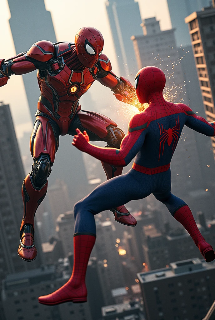 Iron spider Vs spider Man Fight in building top