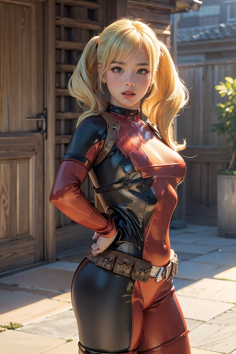 (((3d,CGI))) “cartoon art-style” realistic portrait of a sexy and busty female superhero character in the style of Deadpool, I have blonde hair., Wear tight clothing., holding a sword, Pose seductively and confidently, It is large, good figure., (best quality,4K,8ก,height,Masterpiece:1.2),Very detailed,(realistic,photorealistic,photo-realistic:1.37),Very detailed,Beautifully detailed eyes,Beautifully detailed lips,ดวงตาและใบหน้าที่มีรายVery detailed,Long eyelashes,Intricate costume details,dynamic light,Stunning shadow,bright colors,movie elements