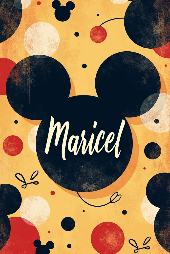Can creat a wall paper indicate maricel name with Mickey mouse background can you change the font , let's creat in for adult ,give me more options 