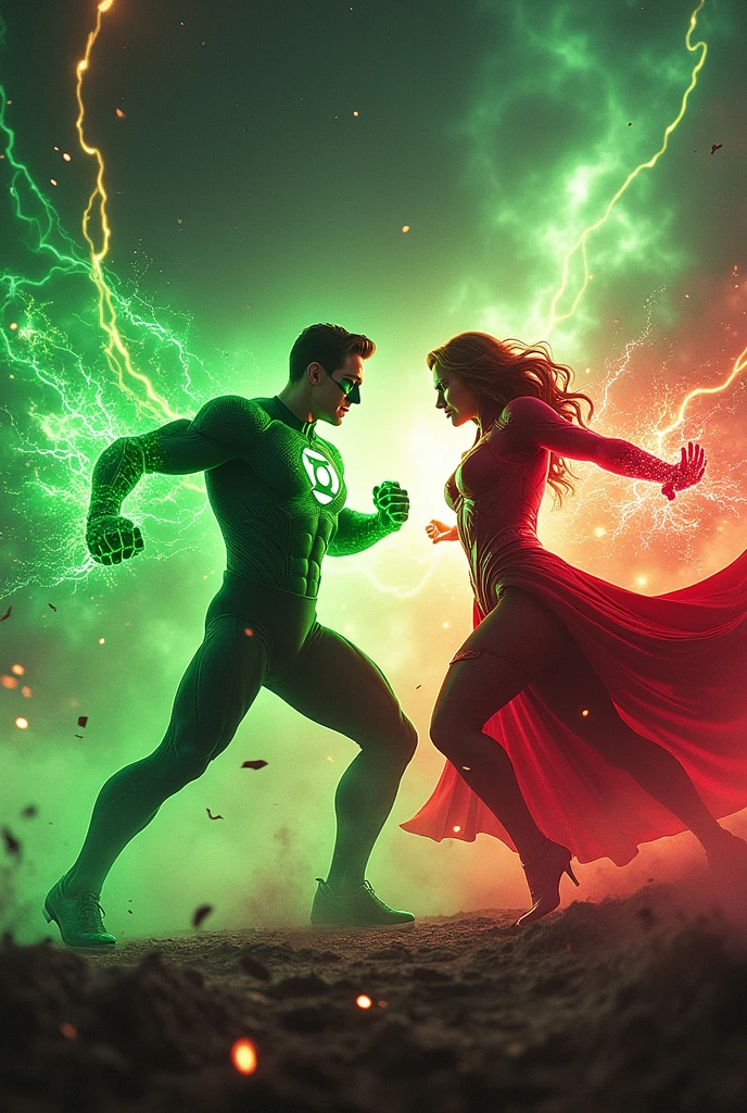 Green lantern vs scarlet witch incredible fight scene ultra HD high resolution 4K 