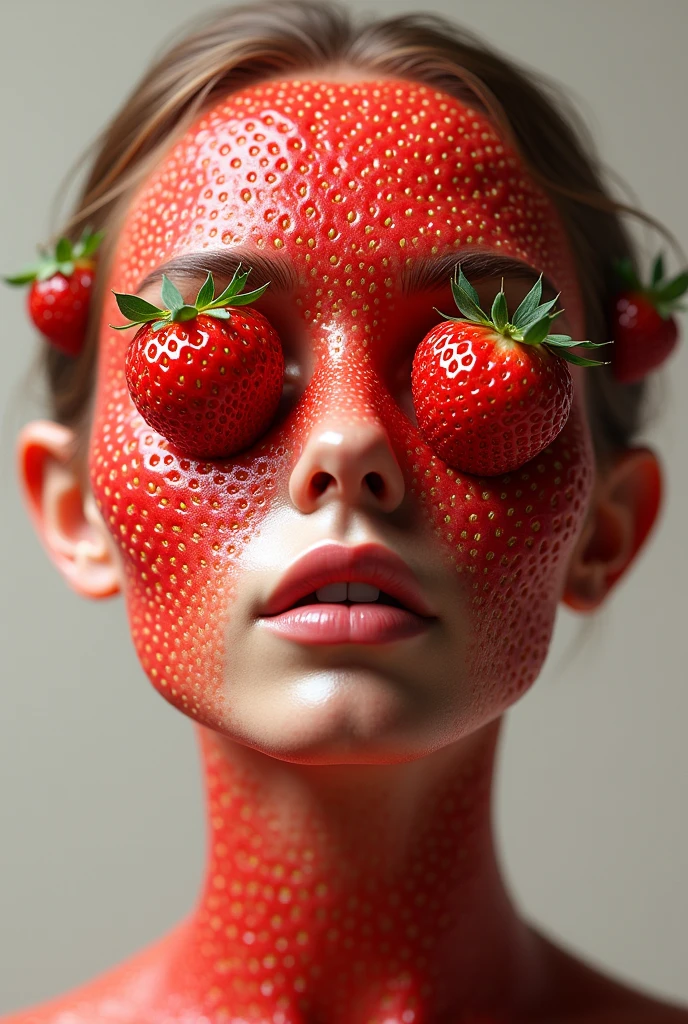 Face made of strawberries