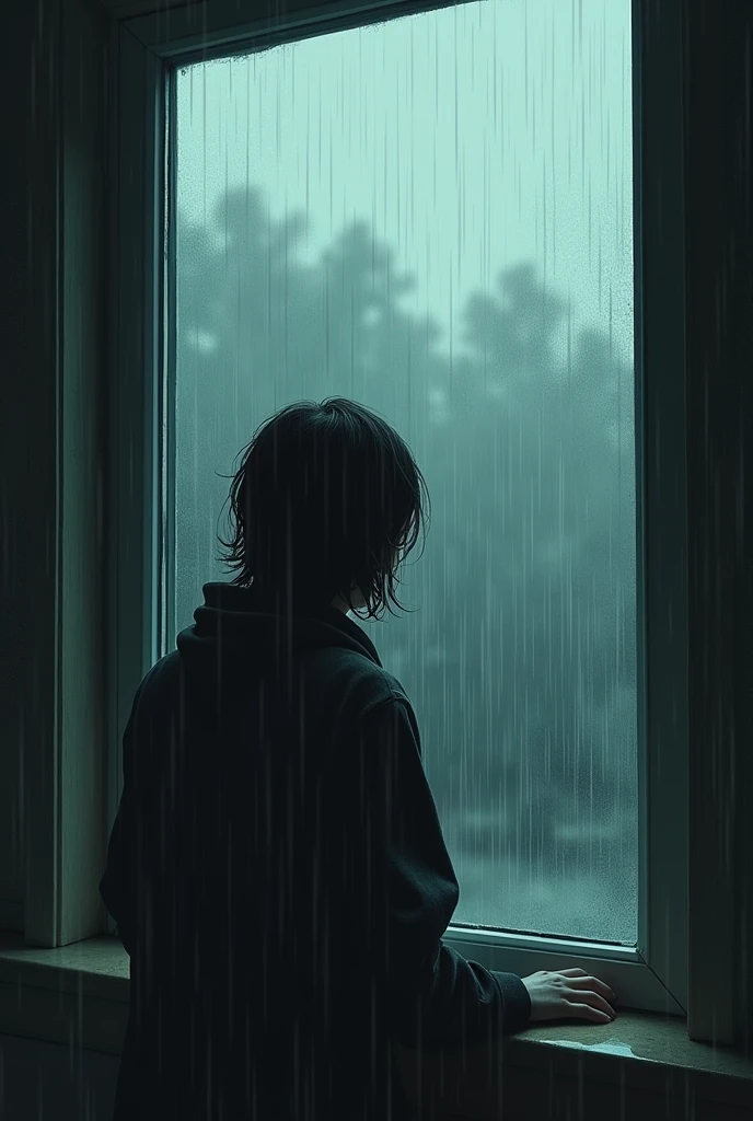 A background picture with this:
Rain taps my window, a Morse code of longing. Each drop—a memory. I listen, wondering if you hear it too. Maybe rain carries messages across distances.