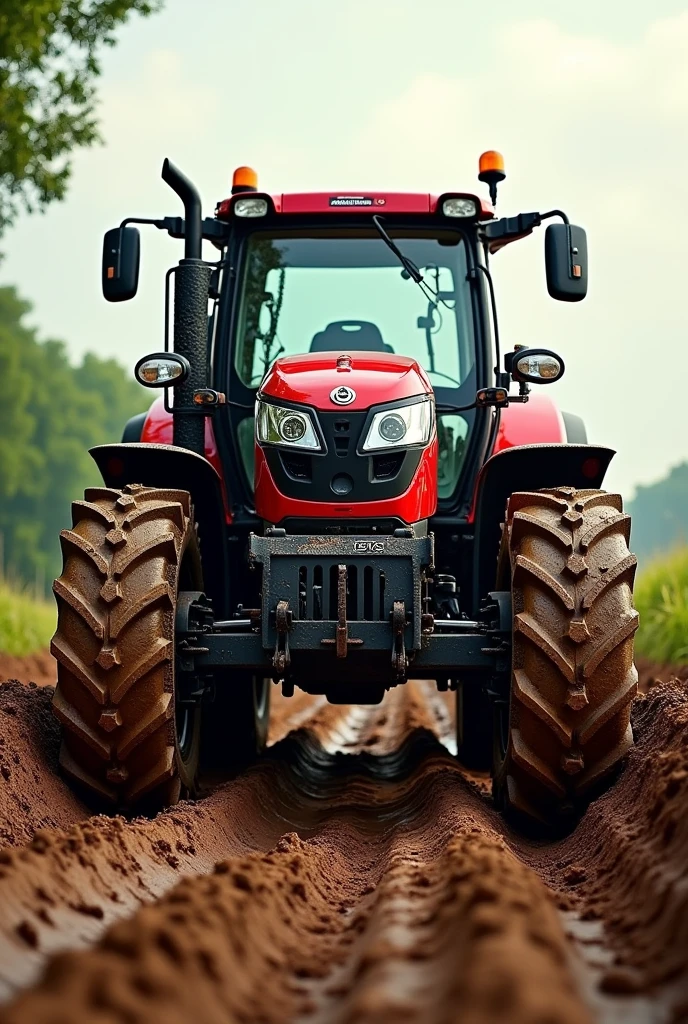 Mahindra yuva 575 tractor with mud at farming