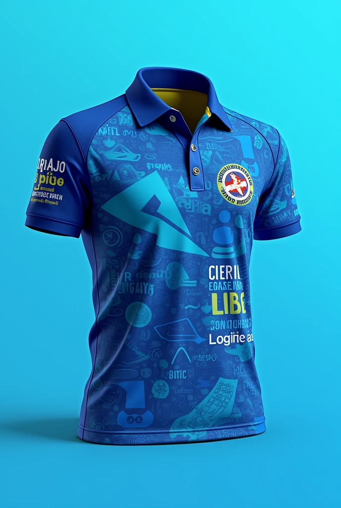 Create a polo shirt designs for Sanggunian kabataan. Use blue shades of colors. (Front and back designs)