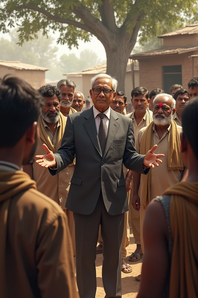 Dr aambedkar talking with poor people 