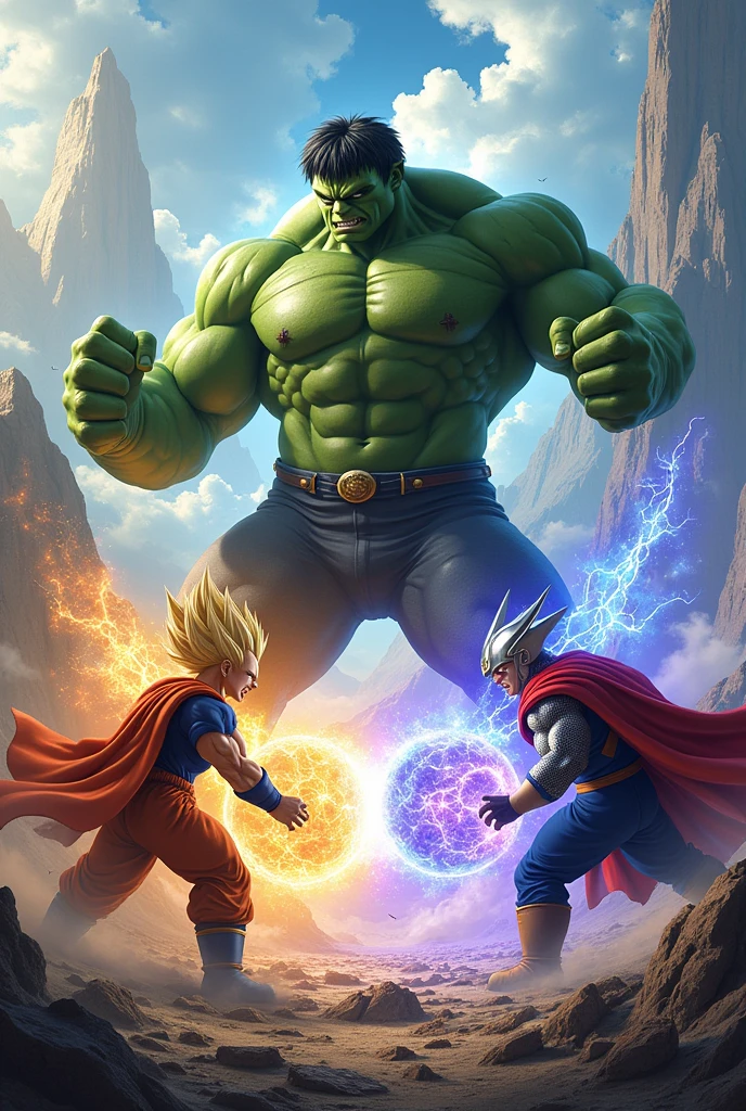 Hulk vs vegita and Thor vs goku