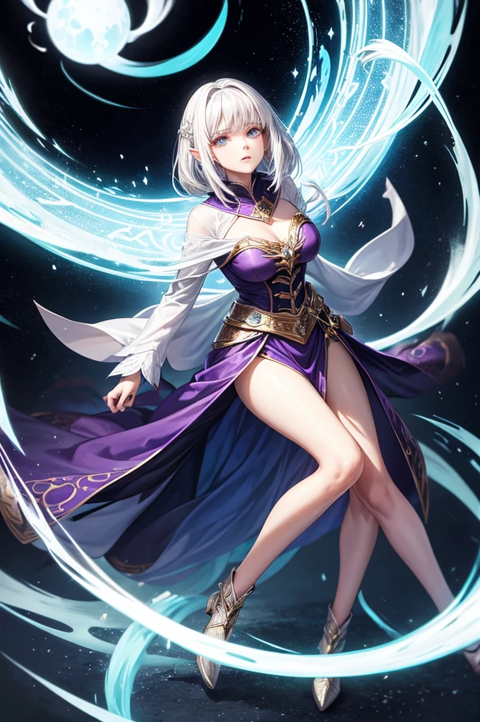 Mirella: From Warlock clan, Jael’s mother, thought to be dead but escaped to another timeline; possesses all spells and time-controlling power. White silver hair perhaps with a slight ethereal glow