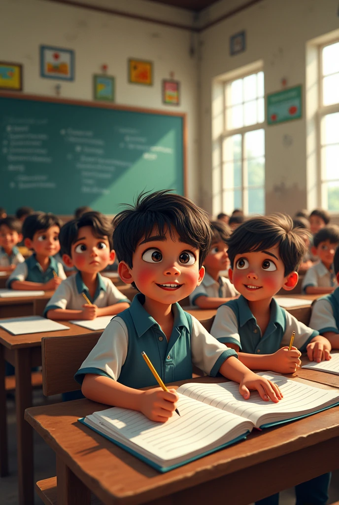 Indian School classroom boys