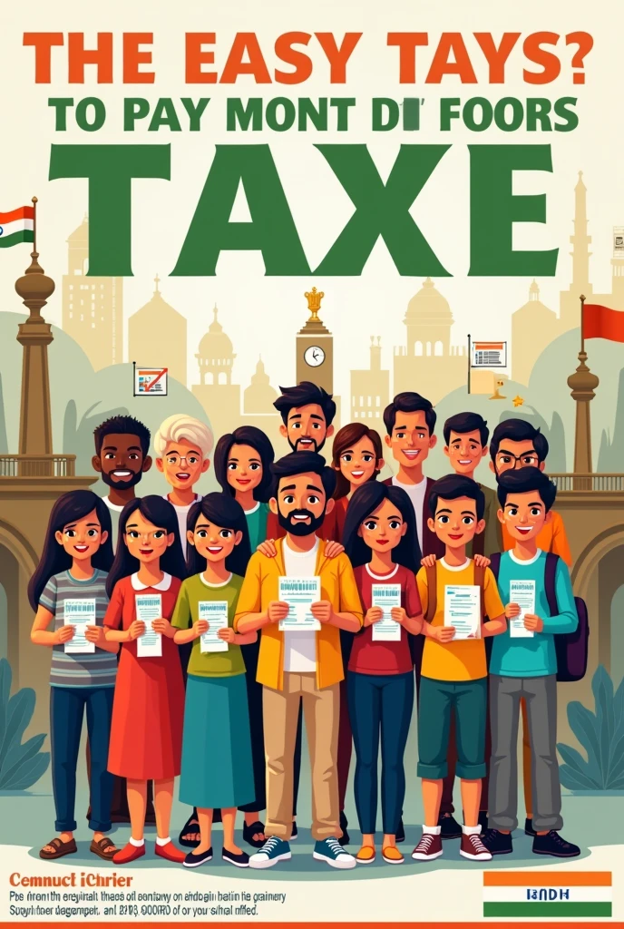 Create a poster for spreading awareness of paying income taxes for Indian Government