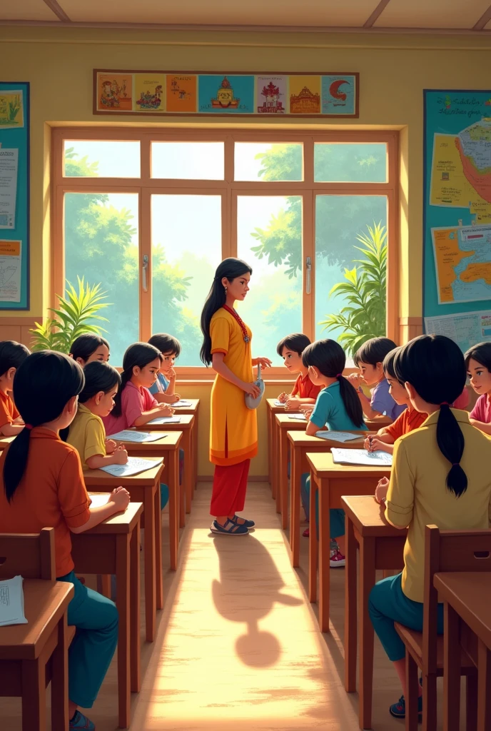 Indian School classroom there should be no son in the front seat
