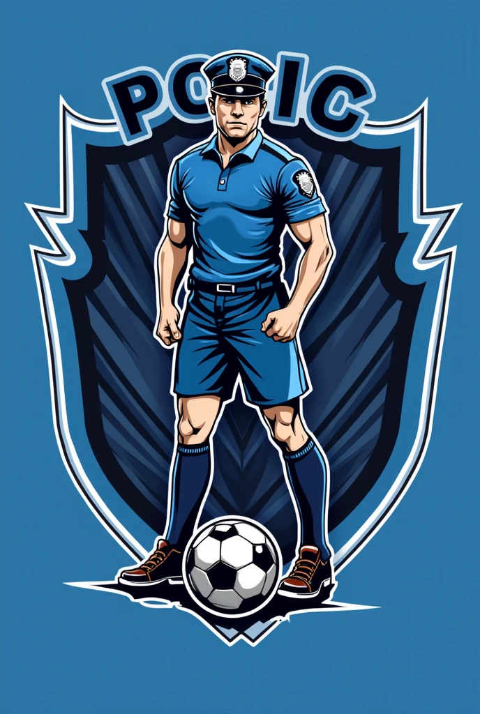 Logo for a police soccer team that says 13.06 in the logo

