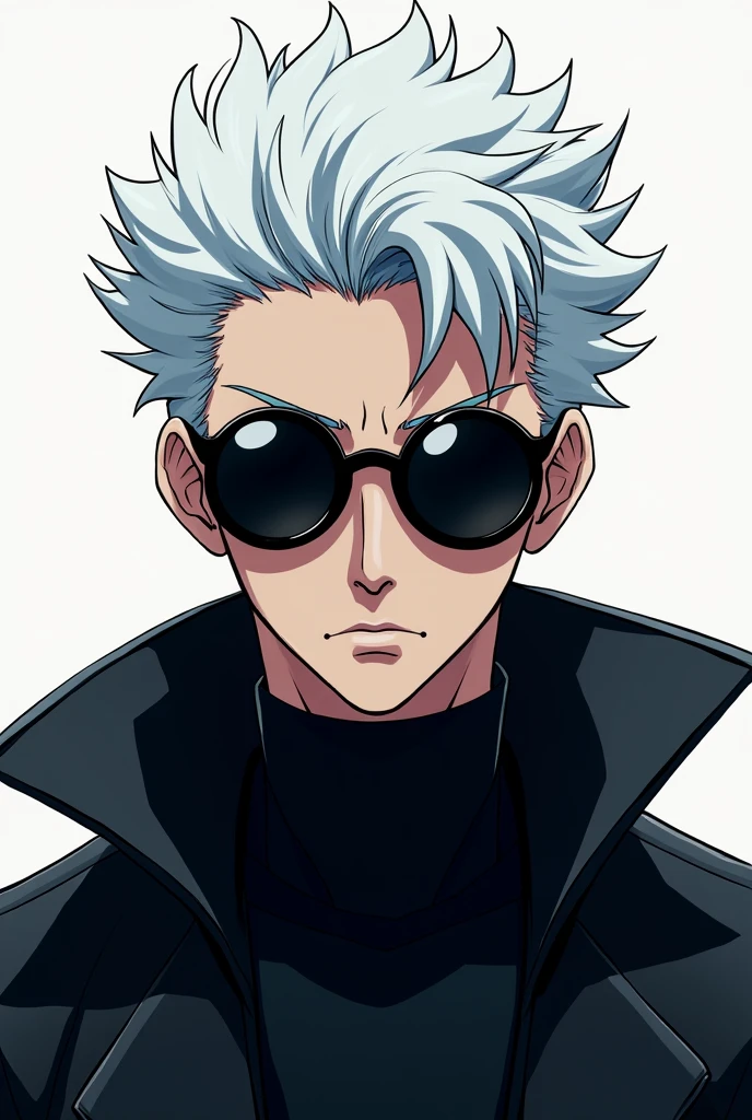 (1boy,gojou satora,Jujutsu Kaisen),Sunglasses with black round lenses, until