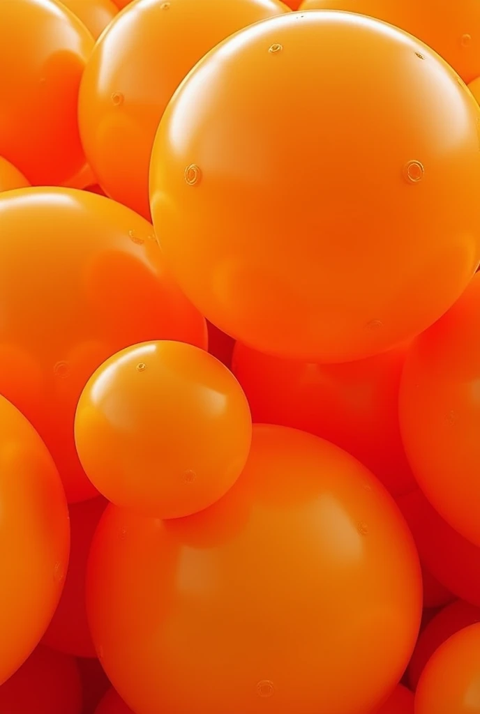 Orange big inflatable balls, realistic photography advertising, high detail