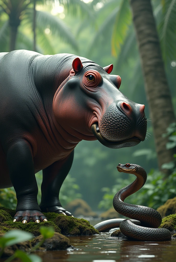  snake and hippo