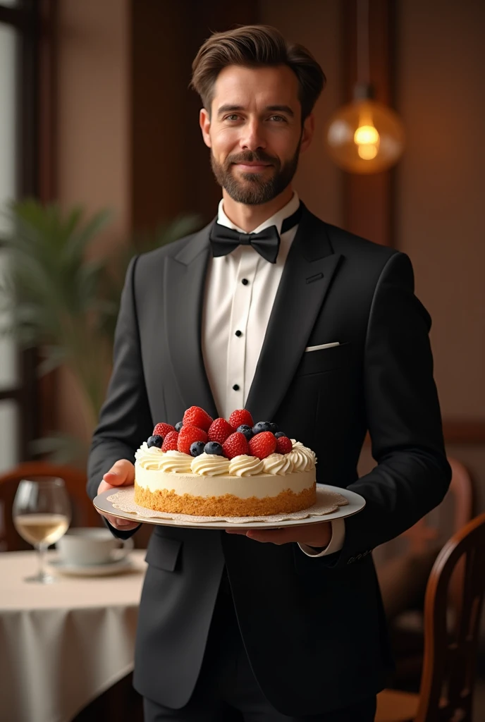 A man with cake