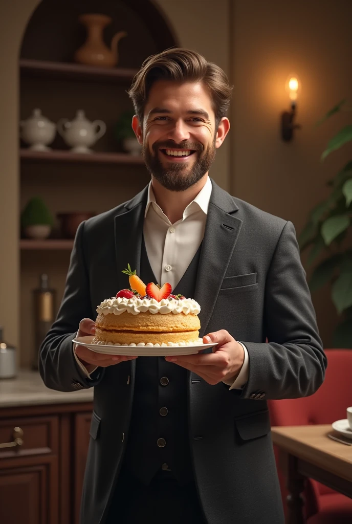 A man with cake