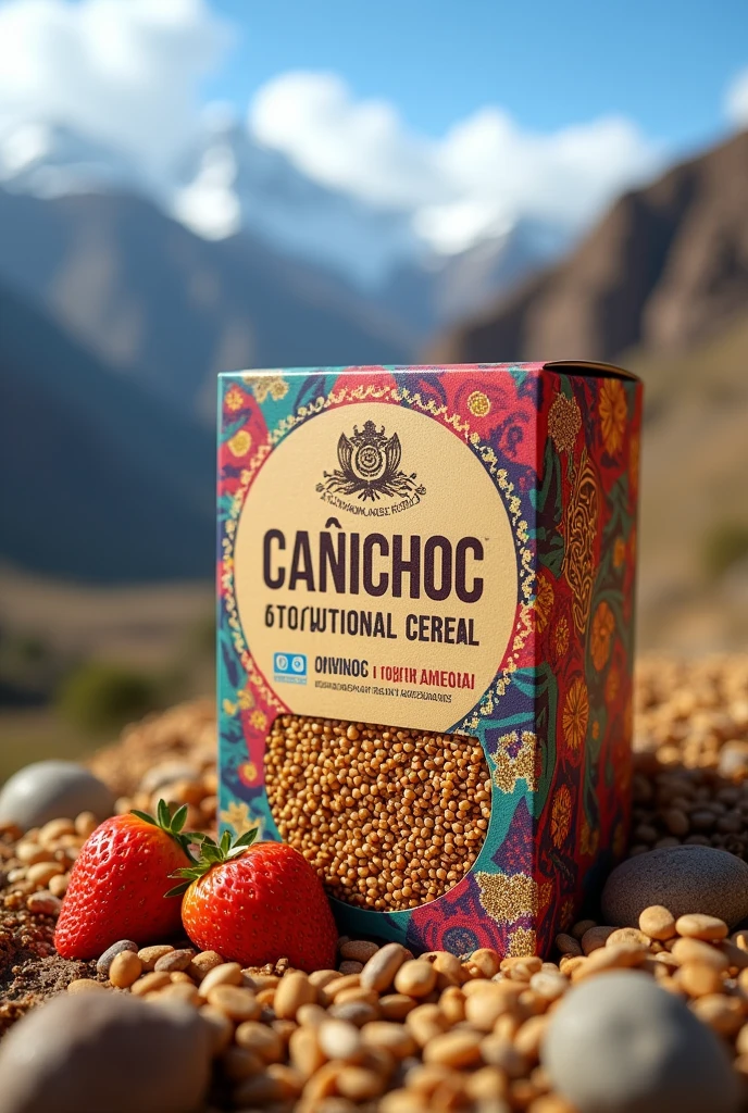 a box of Andean cereals named CañiChoc Andean Cereal
