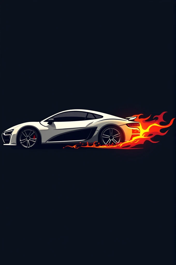 Create a logo for an automotive company called IMCO, In this one he adds in the same letters a road with a car with fire in the tail of the car, The logo should stand out more than the car