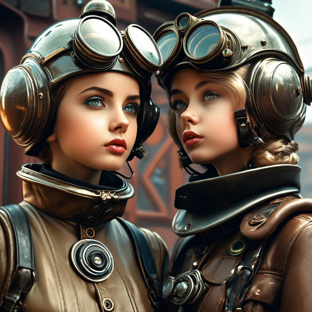 amour stupide, 8k, highy detailed, dieselpunk, alexey gurylev, boy & girl, perfect eyes