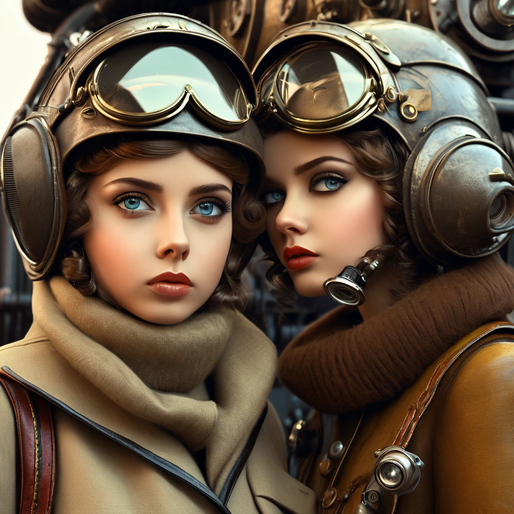 amour stupide, 8k, highy detailed, dieselpunk, alexey gurylev, boy & girl, perfect eyes