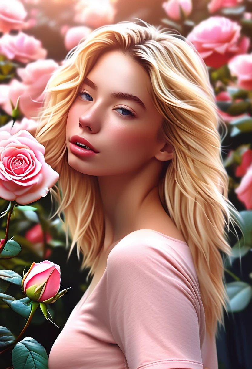 Portrait: masterpiece, watercolor painting, busty beauty, holding a bouquet of roses in her chest, (photorealistic:1.1), highly detailed, ultra-realistic, rich colors, intricate brush strokes, fine art, realism, delicate petals of roses, lifelike rendering, expressive face, captivating gaze, (best quality), (detailed skin:1.2), (realistic:1.1), (bright and vivid), (expressive emotion), (beautiful:1.3), (atractive:1.2), (beauty:1.4), (flowers:1.5).
Masterpiece