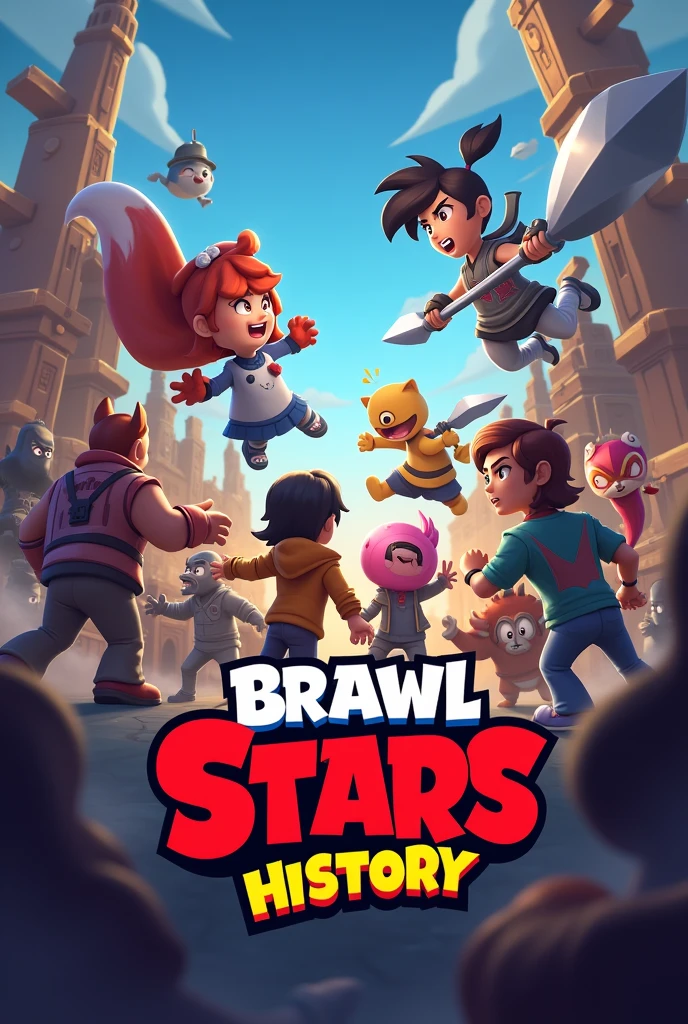 Creat a book that takes whole Photo and on the book type name Like Brawl stars font Brawl Histo