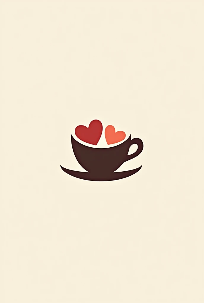 Logo of a cup with the shape of two hearts in the coffee