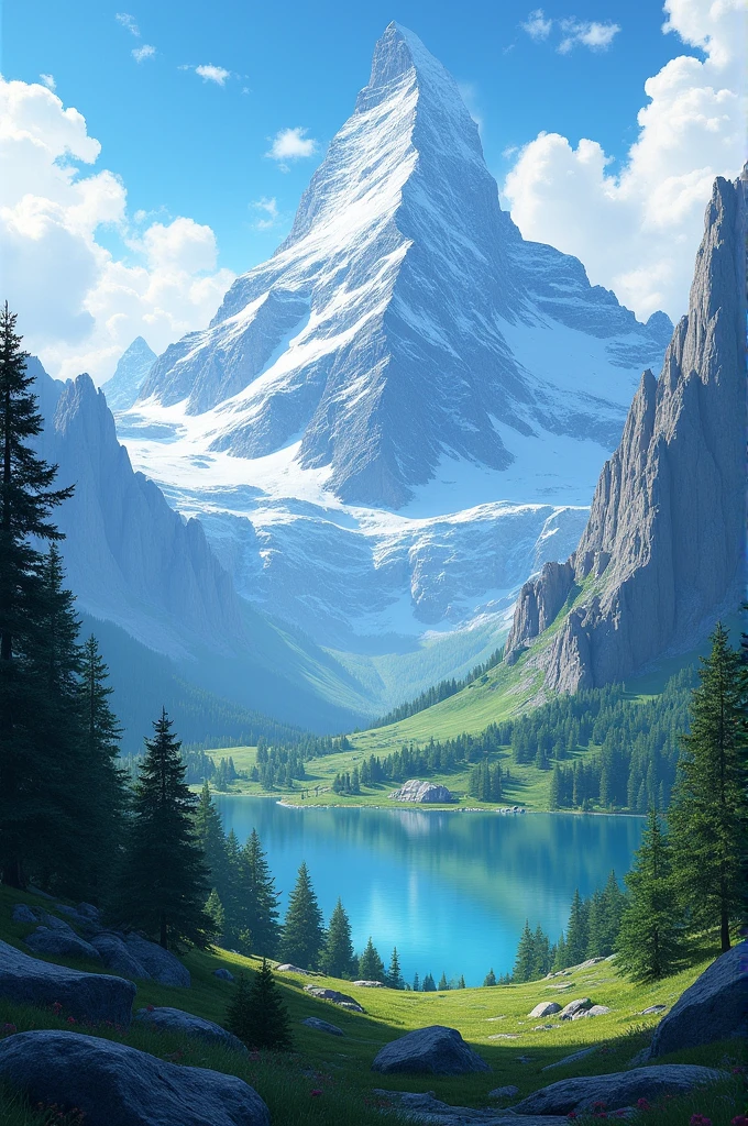 Show me a beautiful scenery of mountain