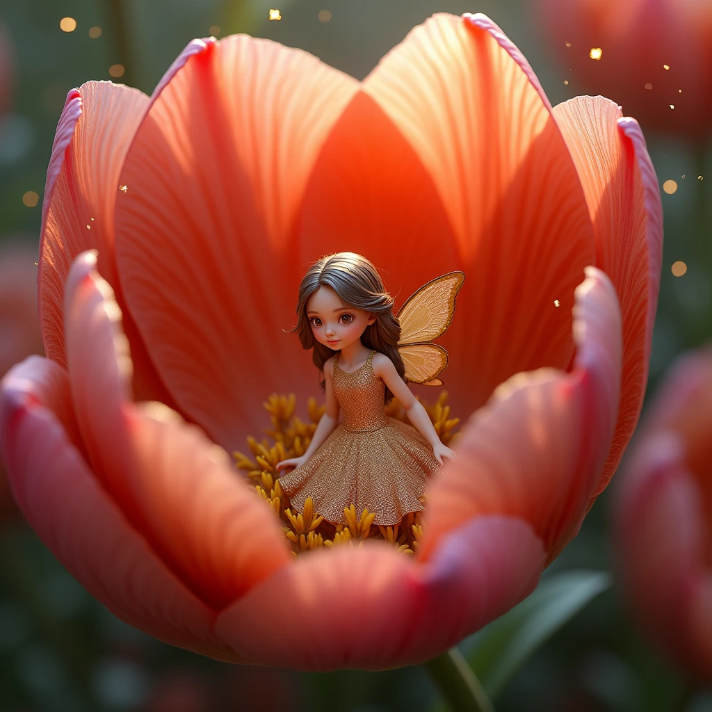 little fairy sparkle dress inside of a flower