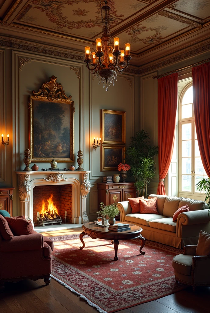 Living room of a European villa