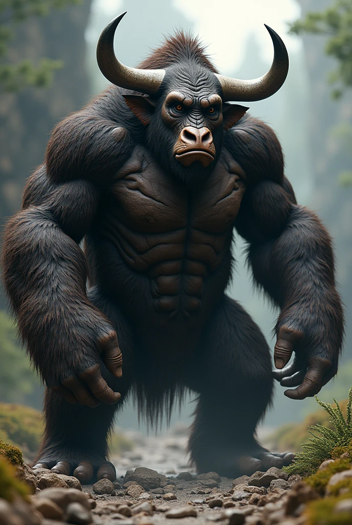 The combination of a bull and a gorilla and make it more realistic