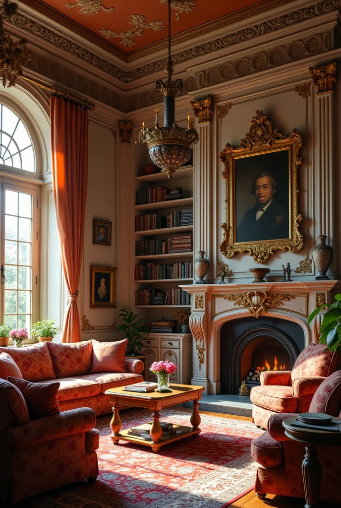 Living room of a European villa