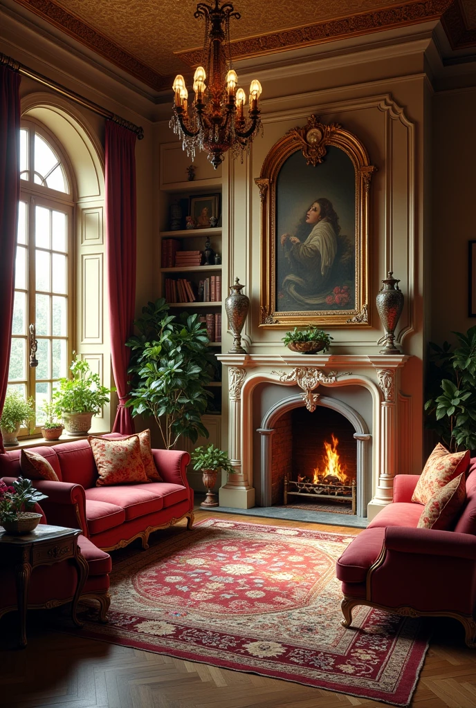 Living room of a European villa