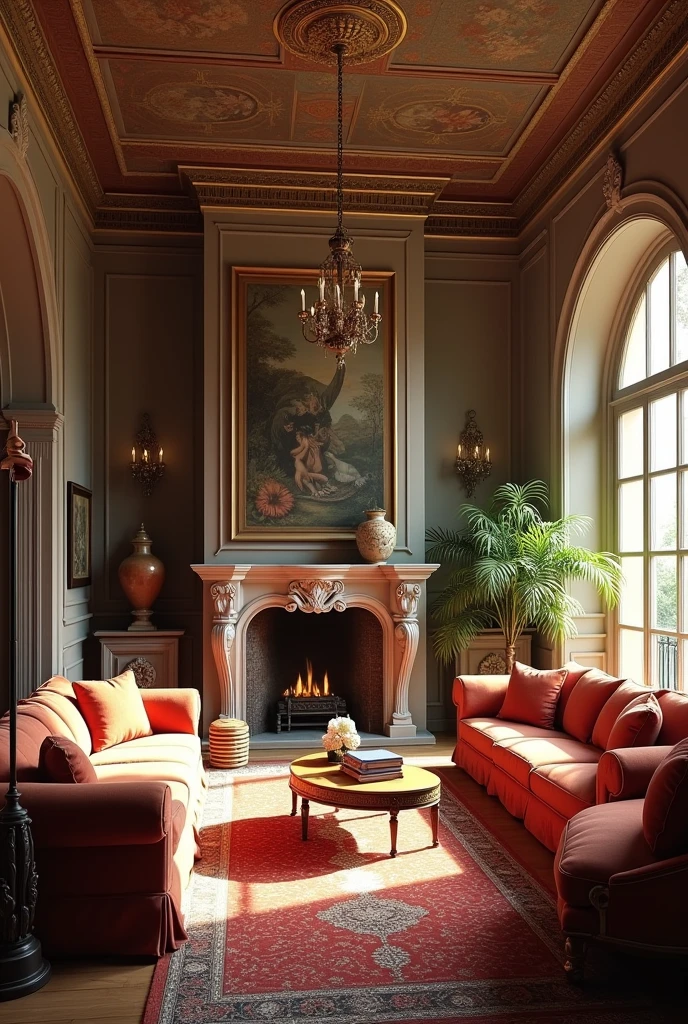 Living room of a European villa