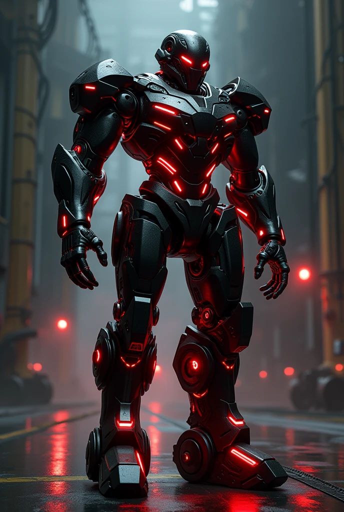 Robot black and red light