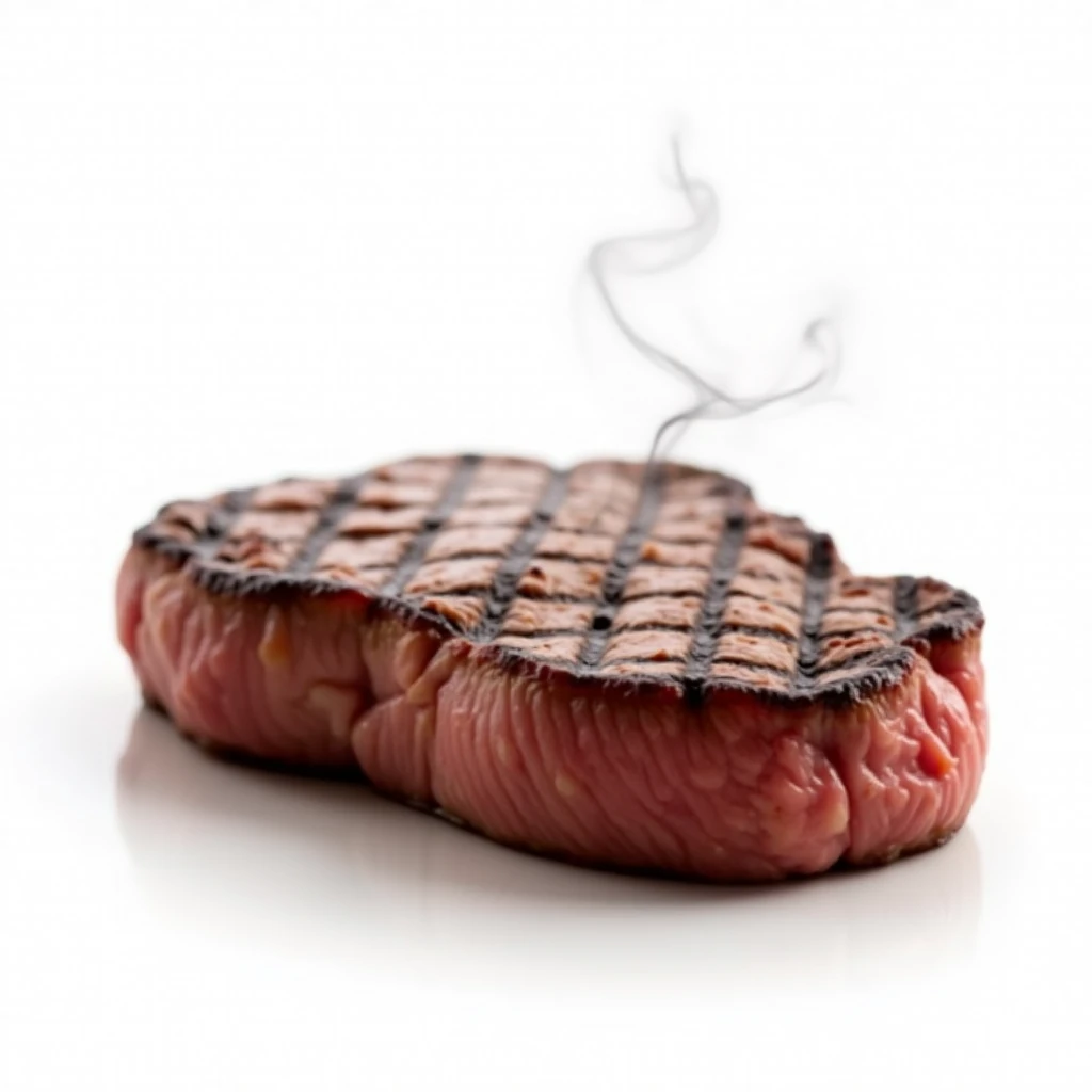 steak,Grilling,gourmet food,real picture,White background