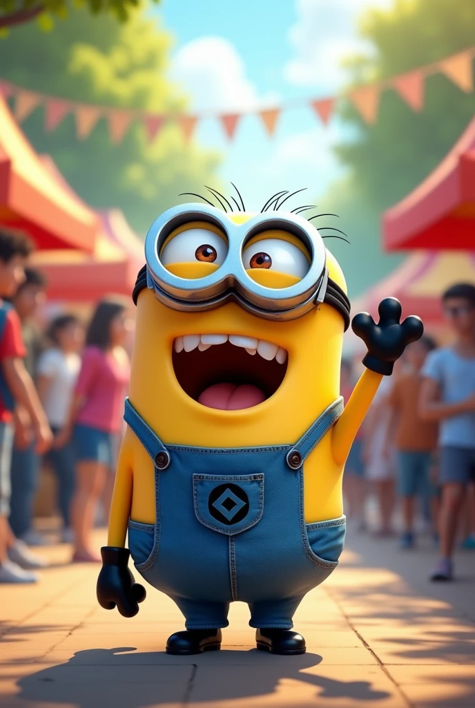 One Minion is enjoying in college festival