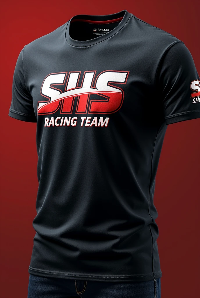 a motorcycle t-shirt that has the letters SHS Racing team