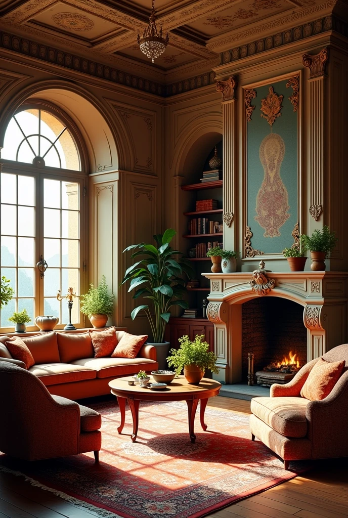 Living room of a European villa