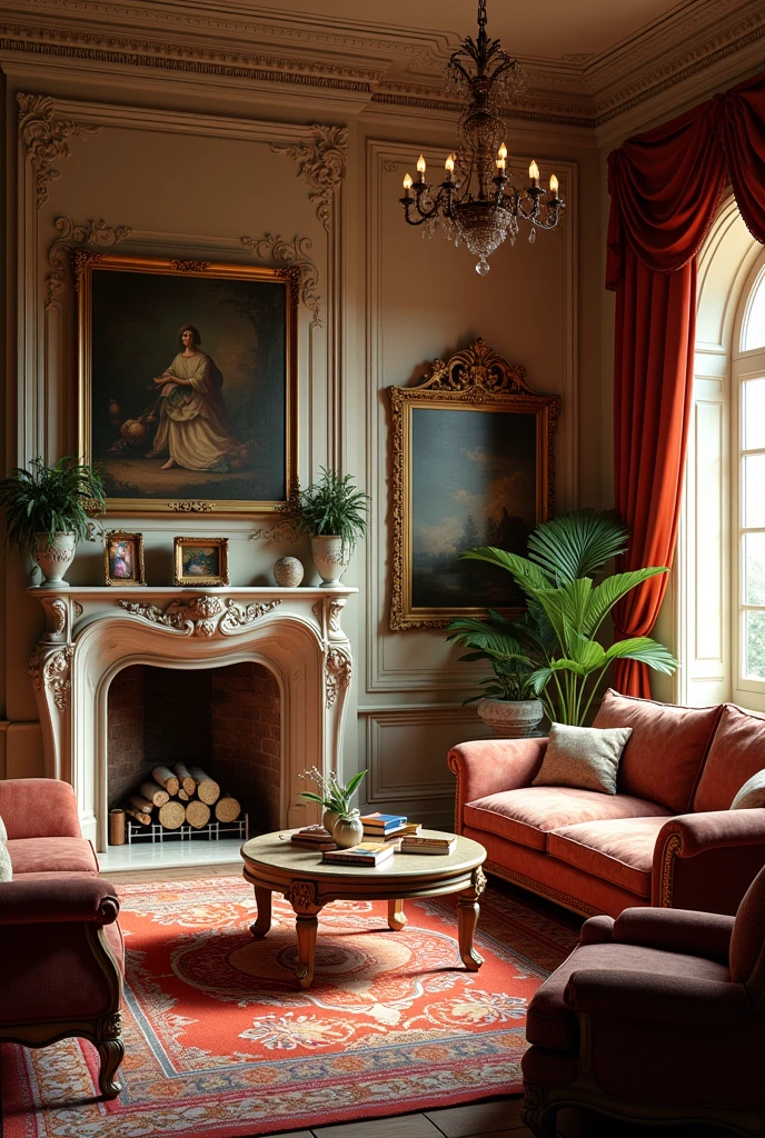 Living room of a European villa