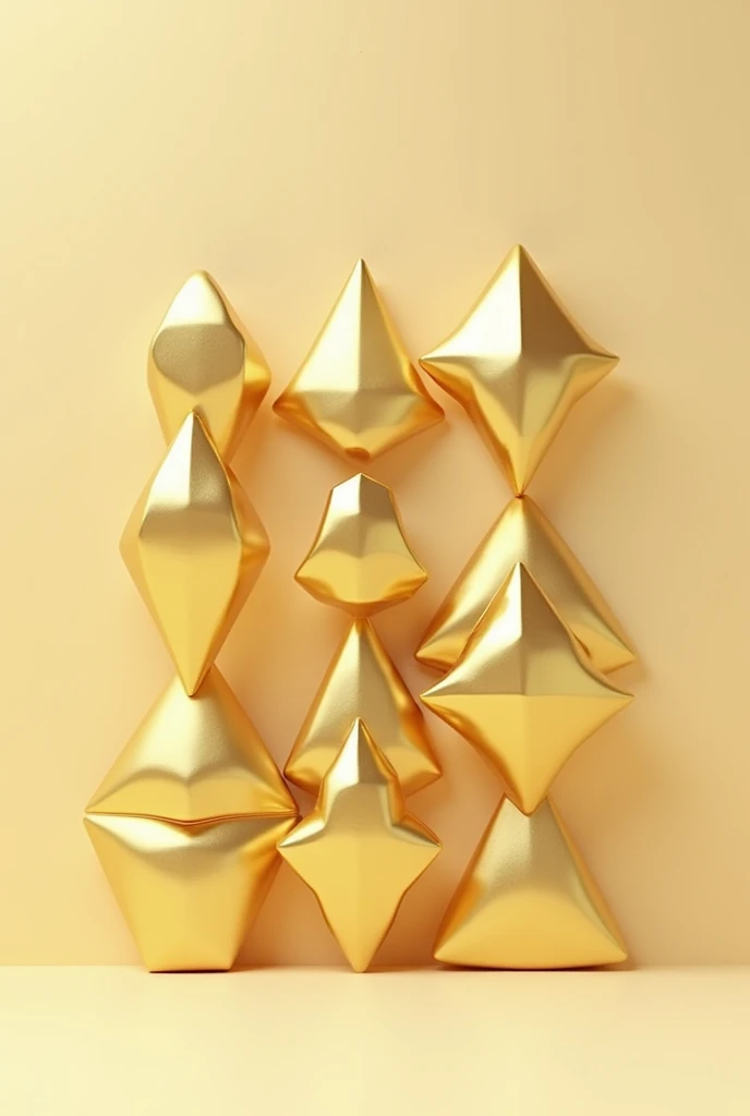 Make a 3x3 sized, gold plated 3d triangle 
