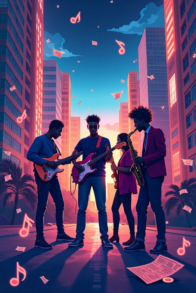 Please make an Instagram cover with a "musical" feel with the title "jebakan pinjol"