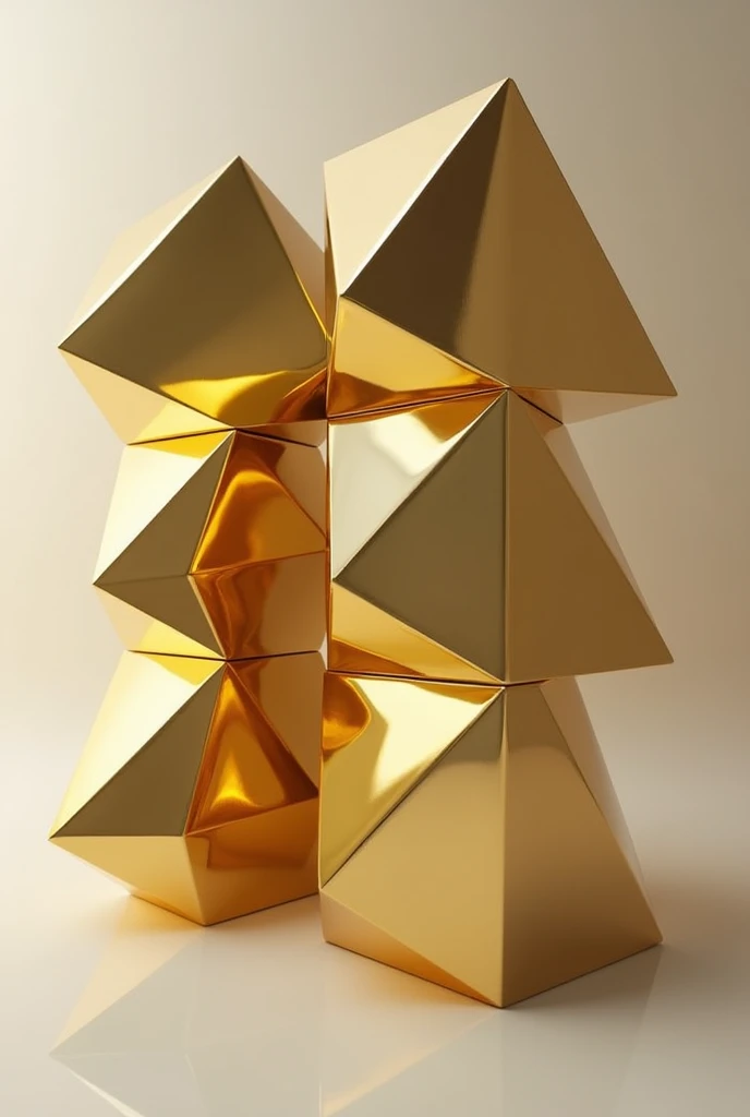 Make one 3x3 sized, gold plated 3d triangle
