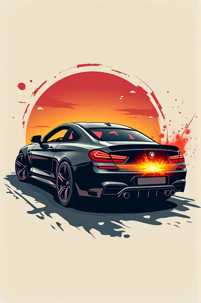 Create a logo for an automotive company called “IMCO”, In this one he adds in the same letters a road with a car with fire in the tail of the car, The logo should stand out more than the car 
